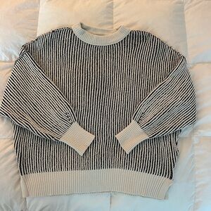 Aerie Black and White Striped Sweater